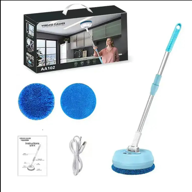 Cepillo eléctrico inalámbrico de limpieza con vibración, batería recargable, resistencia al agua y cabezales intercambiables para baños, cocinas, pisos y azulejos.