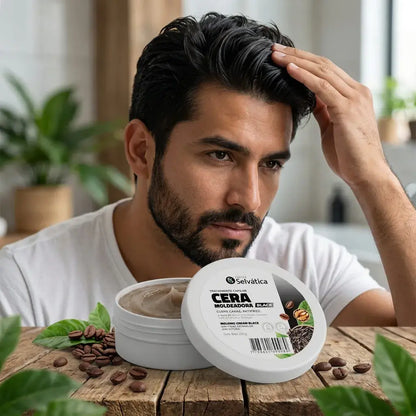 Cera moldeadora cubre canas con efecto natural que ayuda a disimular canas, aportar color sutil, brillo y control del peinado con uso diario.
