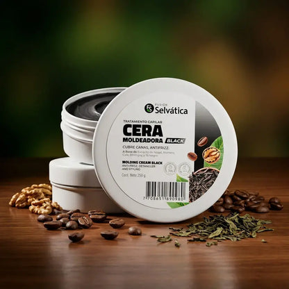 Cera moldeadora cubre canas con efecto natural que ayuda a disimular canas, aportar color sutil, brillo y control del peinado con uso diario.
