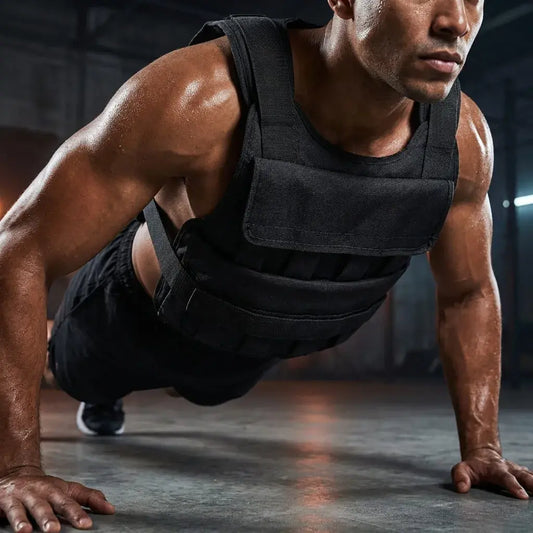 Chaleco de ejercicio con peso ajustable DROPS para entrenamiento de fuerza, resistencia, cardio, caminatas y rutinas funcionales en casa o gimnasio.