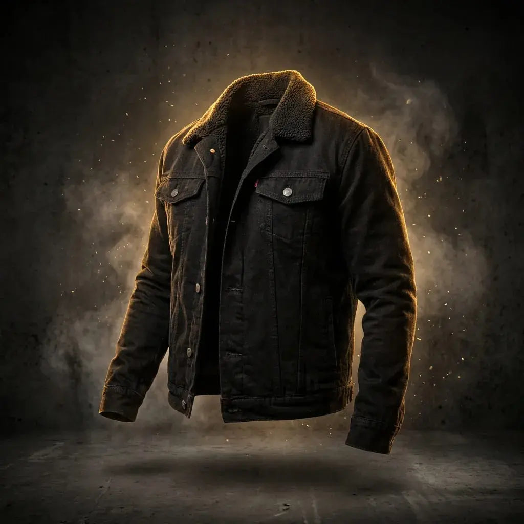 Compra chaqueta jean licrada con forro ovejero interno, disponible en tallas S a XL. Ideal para clima frío, moda colombiana con excelente calidad y envío rápido.