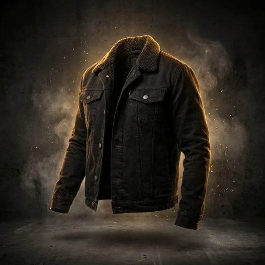Compra chaqueta jean licrada con forro ovejero interno, disponible en tallas S a XL. Ideal para clima frío, moda colombiana con excelente calidad y envío rápido.