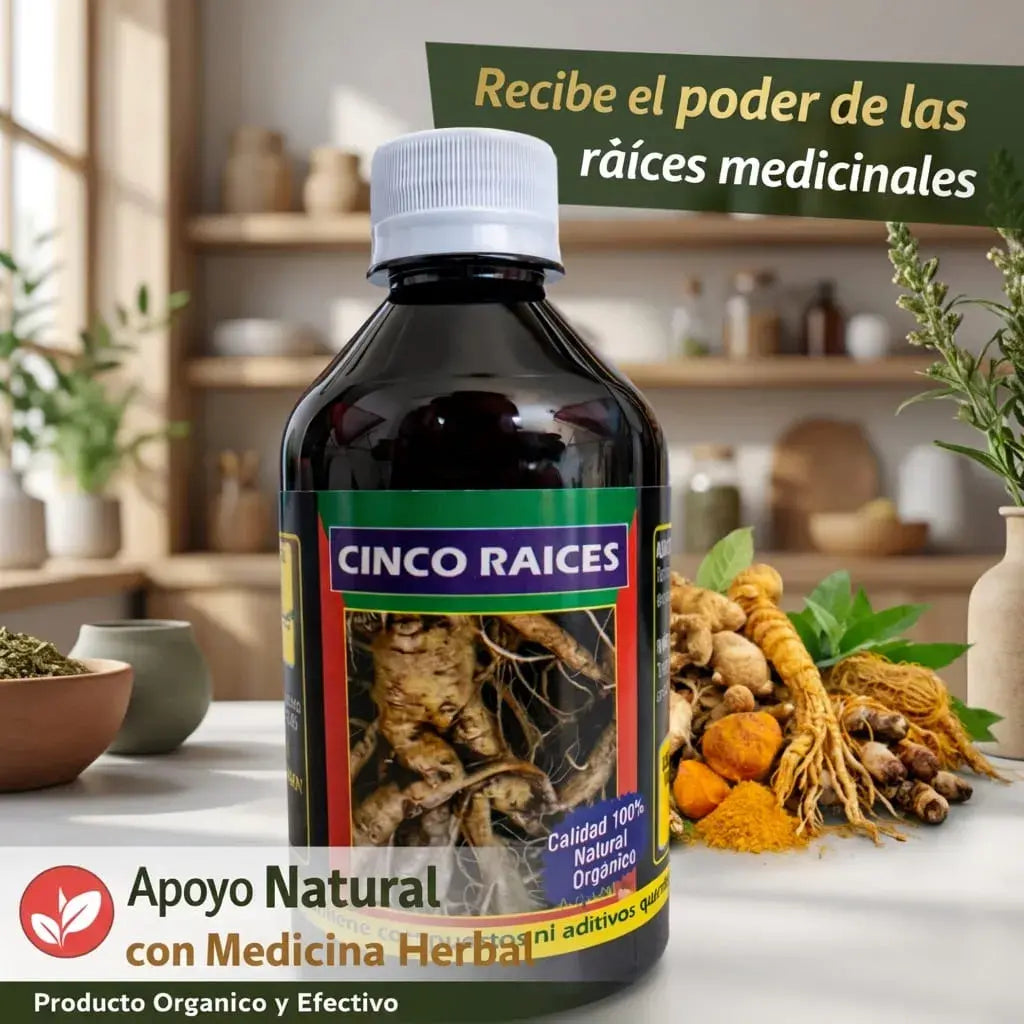 Cinco Raíces Naturavis, producto homeopático de venta libre para acompañar la depuración natural del organismo, hígado, riñones, digestión, circulación y bienestar general.