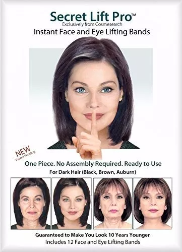 Cinta facial Secret Lift con 40 parches adhesivos y bandas tensoras para crear un efecto visual temporal de rostro más definido.