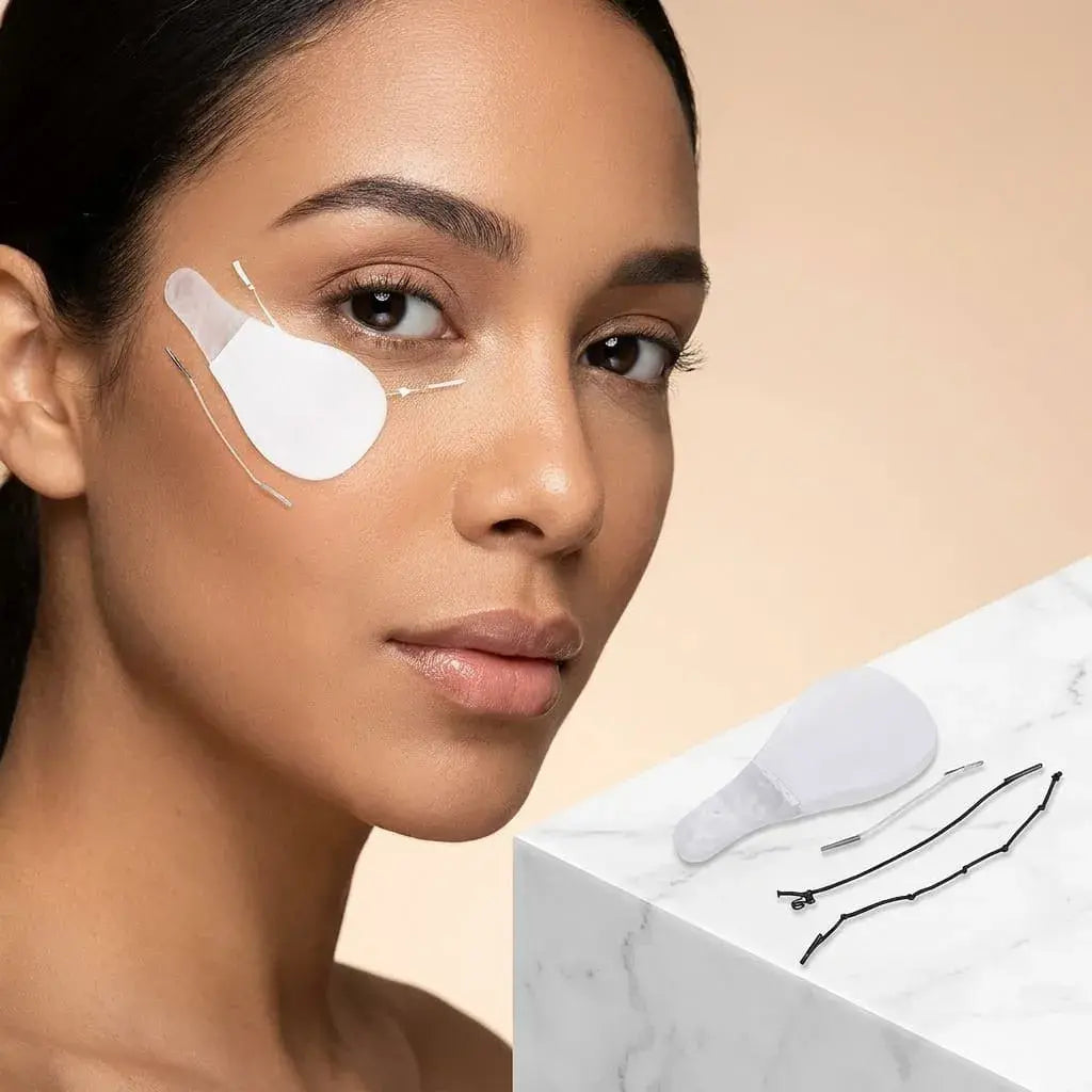 Cinta facial Secret Lift con 40 parches adhesivos y bandas tensoras para crear un efecto visual temporal de rostro más definido.
