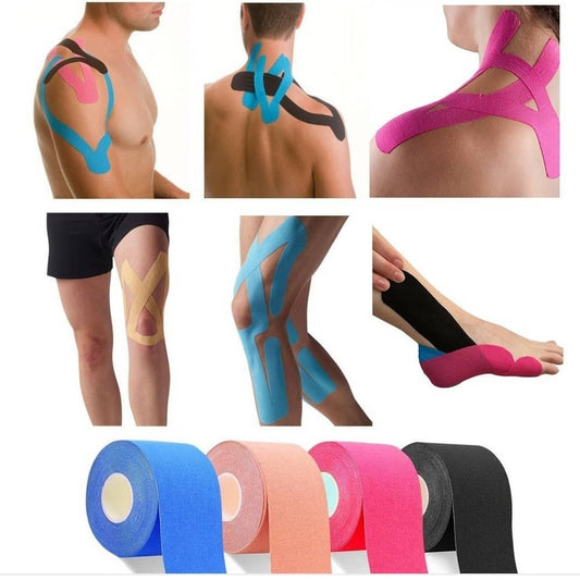 Cinta kinesiológica neuromuscular en rollo de 5 cm x 5 m, elástica y adaptable para soporte muscular, articular, deporte, fisioterapia y movimiento funcional.