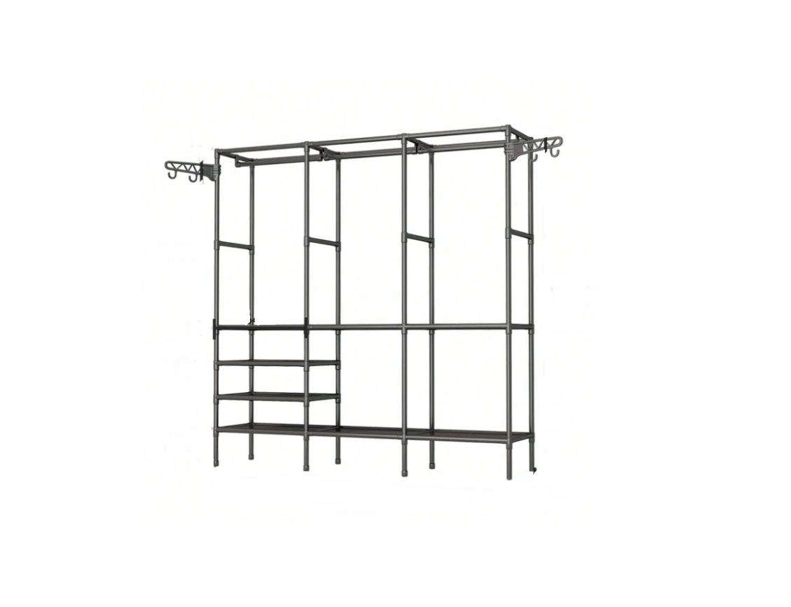 Closet Armario Triple Multifuncional X3, organizador abierto para ropa, zapatos, bolsos y accesorios. Ideal para dormitorio, apartamento, pasillo o almacenamiento en el hogar.
