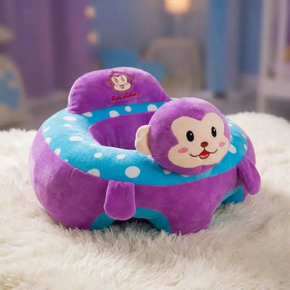 Cojín silla para bebé en forma de animalito, suave, acolchado y con soporte 360. Ideal para acompañar la etapa de aprender a sentarse bajo supervisión.