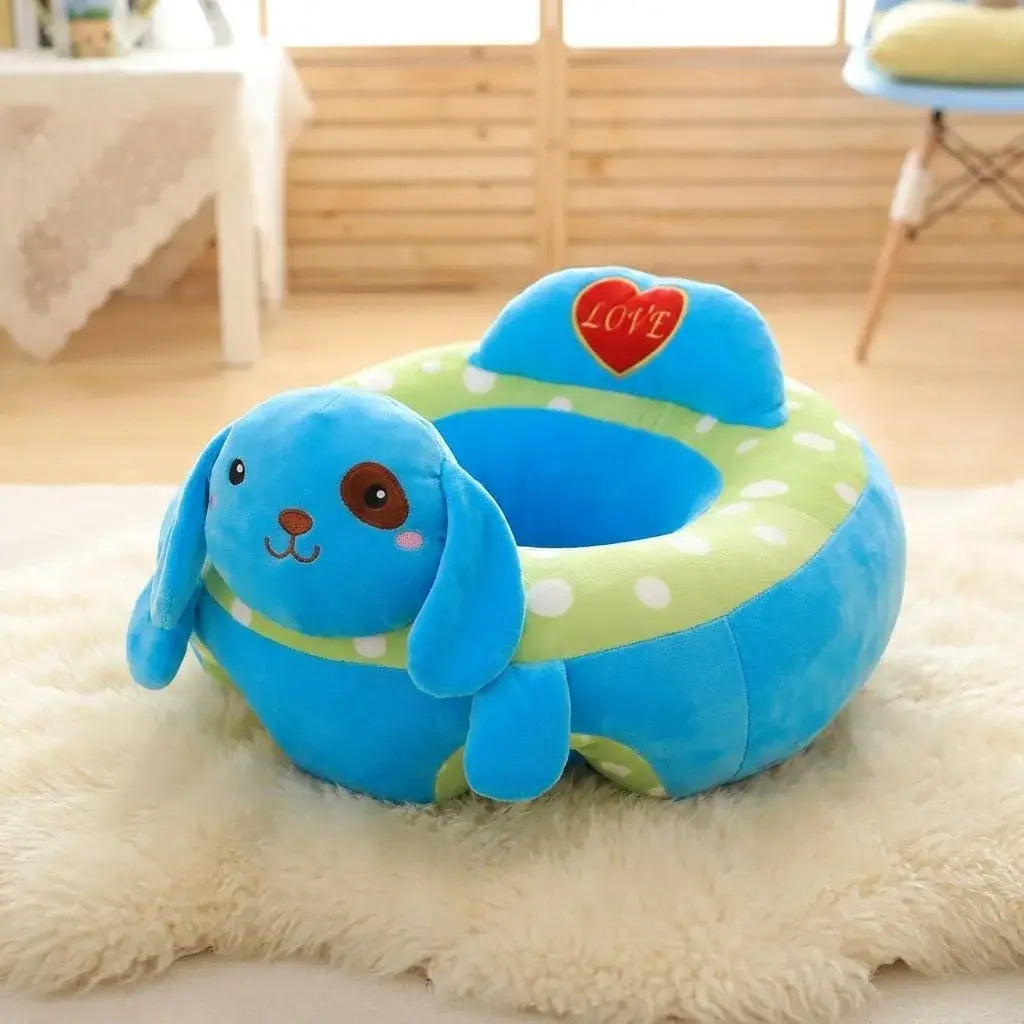 Cojín silla para bebé en forma de animalito, suave, acolchado y con soporte 360. Ideal para acompañar la etapa de aprender a sentarse bajo supervisión.