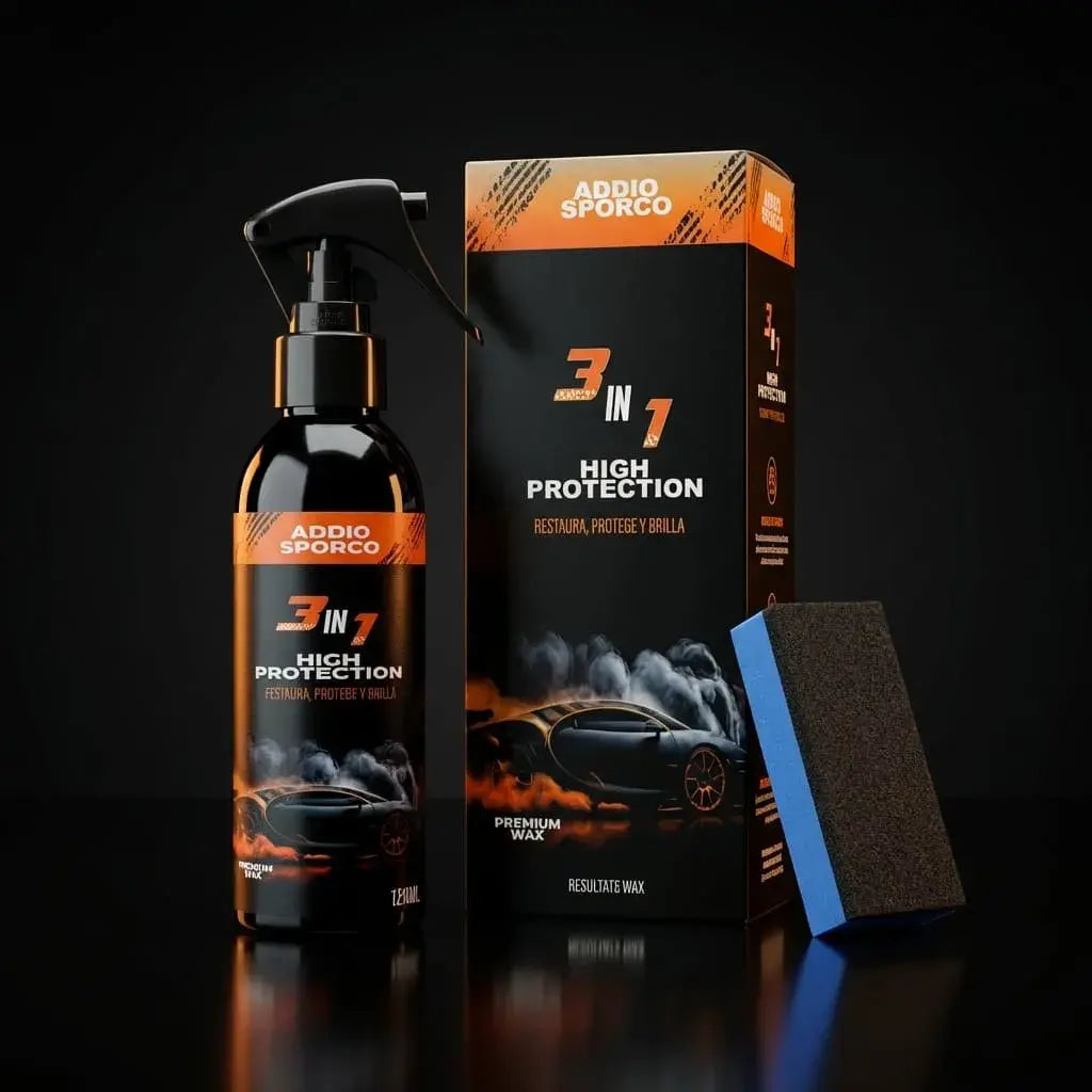 Combo cera automotriz con cera líquida y carnauba que ayuda a proteger, dar brillo y mejorar la apariencia de la pintura del vehículo.