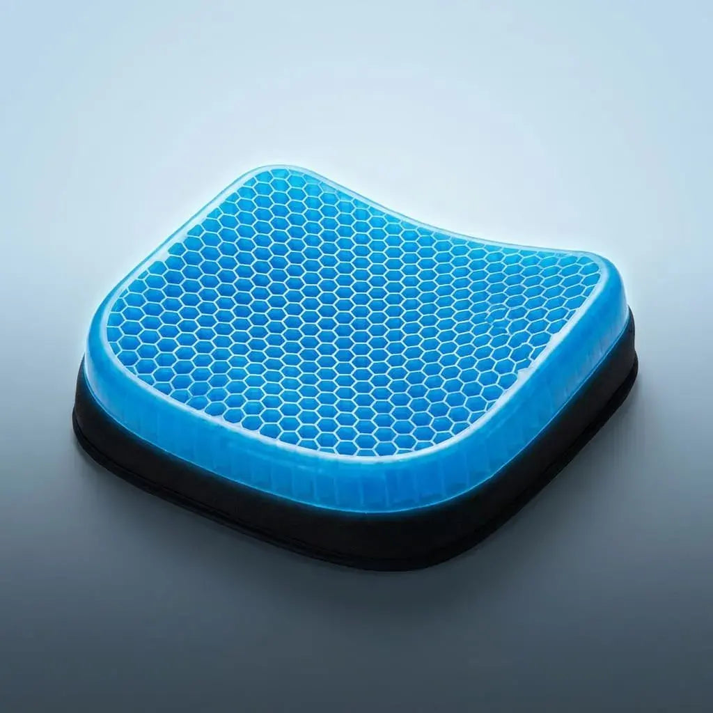 Combo de cojín ortopédico de asiento y almohada cervical ergonómica, ideal para comodidad diaria y descanso en casa u oficina.