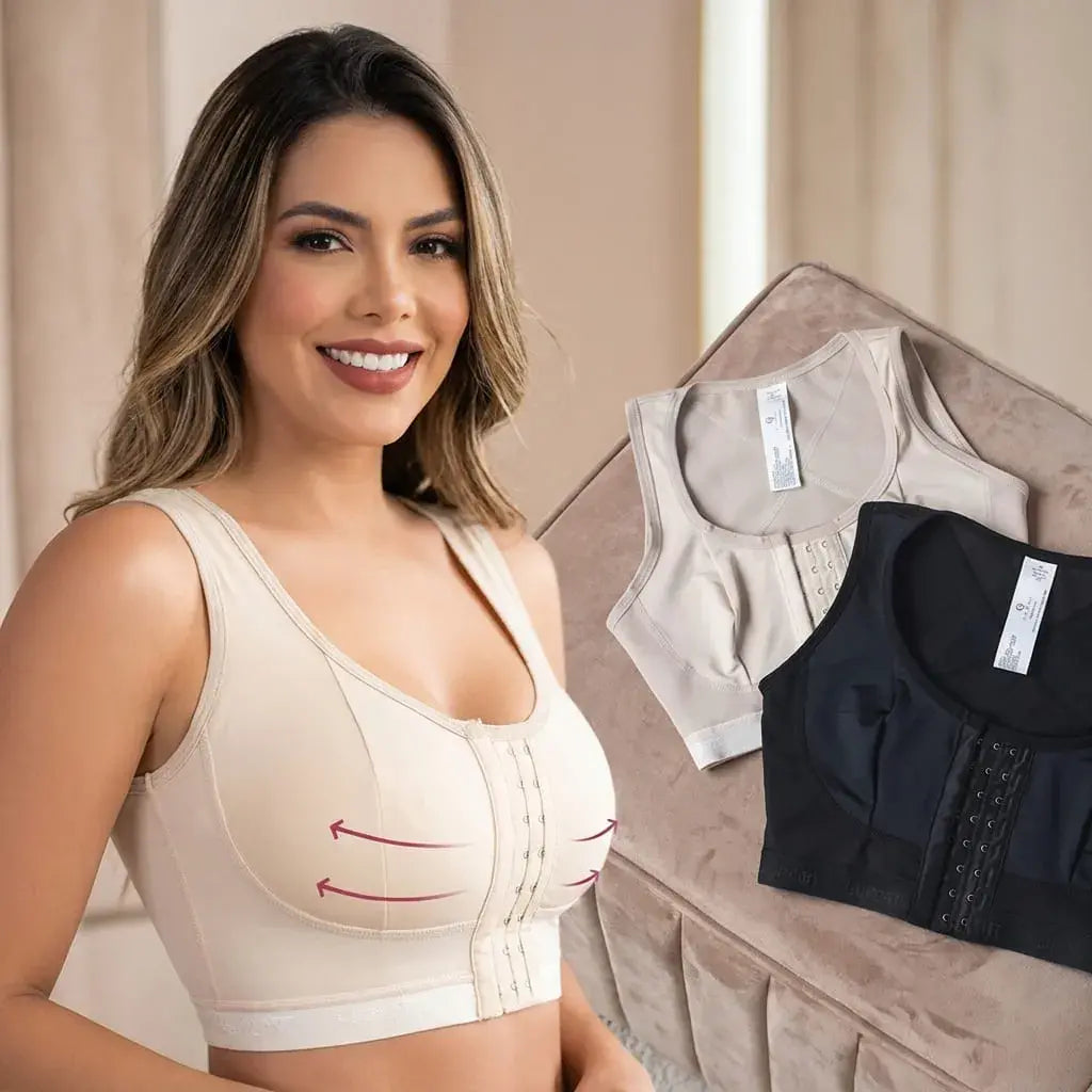 Combo Corrector Brasier y Media Talón para Dama. Incluye prenda de soporte en suplex carpa y accesorio cómodo para talón, ideal para uso diario.