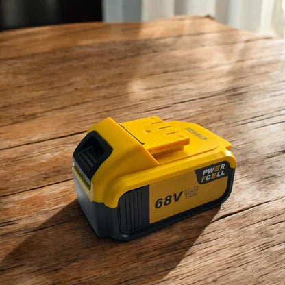 Combo profesional con pulidora brushless 128V y taladro inalámbrico 68V. Incluye baterías independientes, maletín y accesorios para trabajo exigente.