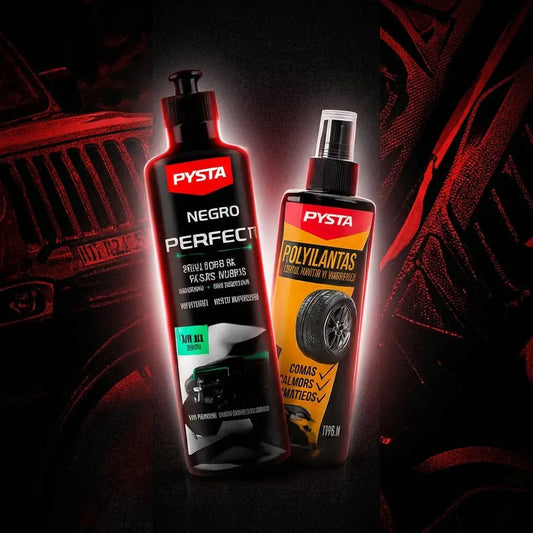 Combo automotriz para restaurar partes negras y dar brillo a llantas. Hidrata, protege y mejora la apariencia del vehículo al instante con acabado profesional.
