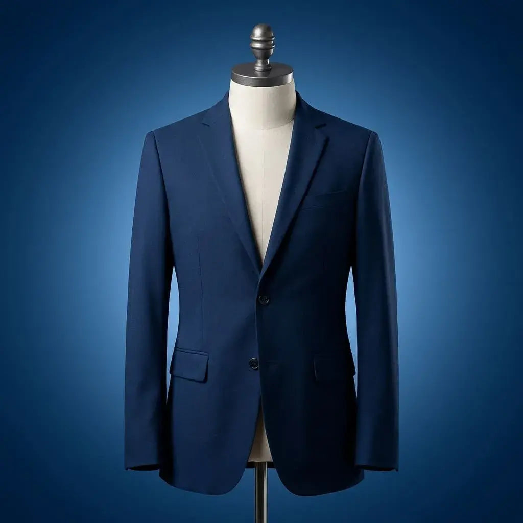 Compra conjunto formal para hombre con blazer, pantalón, camisa y correa en dril prelavado. Disponible en varias tallas, ideal para oficina y eventos en Colombia.