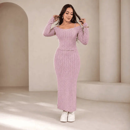 Compra conjunto para mujer vestido y buso importado en tela rib, cómodo, elegante y versátil, ideal para uso diario o eventos.