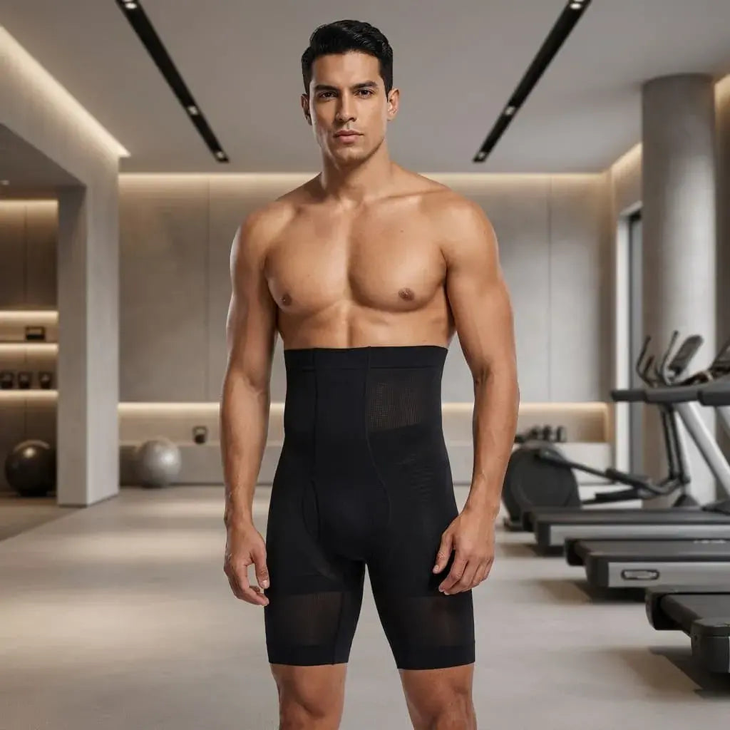 Boxer CoreFit de Compresión para Hombre en tela suplex suave y transpirable. Prenda interior cómoda con soporte abdominal, ajuste discreto y tallas S a 3XL.