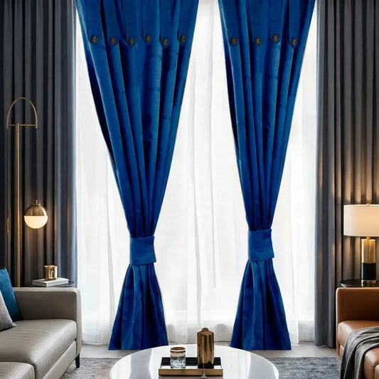 Cortinas decorativas de jacquard grueso en set de dos paneles con caída firme y diseño elegante. Ideales para sala y habitación.