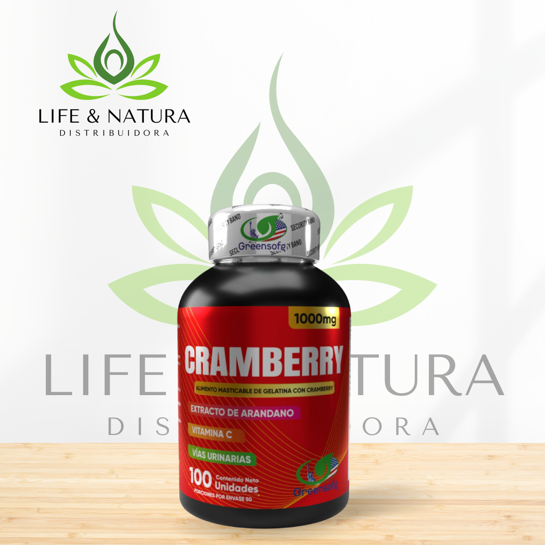  Cranberry Softgel con INVIMA, suplemento de arándano rojo para complementar el cuidado urinario, el bienestar femenino y la rutina diaria de forma natural.