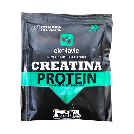 Suplemento de creatina y proteína vegetal para adultos activos, veganos y vegetarianos. Apoya la nutrición diaria, recuperación muscular y rendimiento físico.