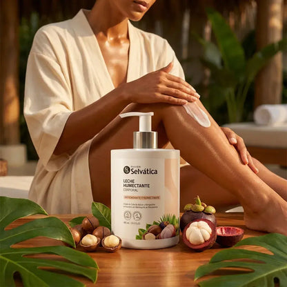 Crema corporal humectante de rápida absorción con acción antioxidante que hidrata, protege y mejora la suavidad y elasticidad de la piel para uso diario.