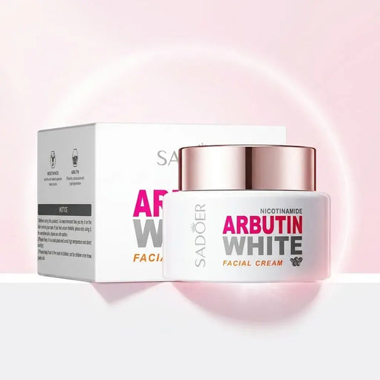 Crema facial con arbutina que ayuda a mejorar la apariencia del tono de la piel, aportando luminosidad, suavidad e hidratación diaria.