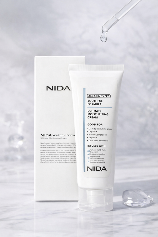 Crema hidratante facial NIDA para todo tipo de piel. Ayuda a hidratar profundamente y dejar la piel suave y sin resequedad.