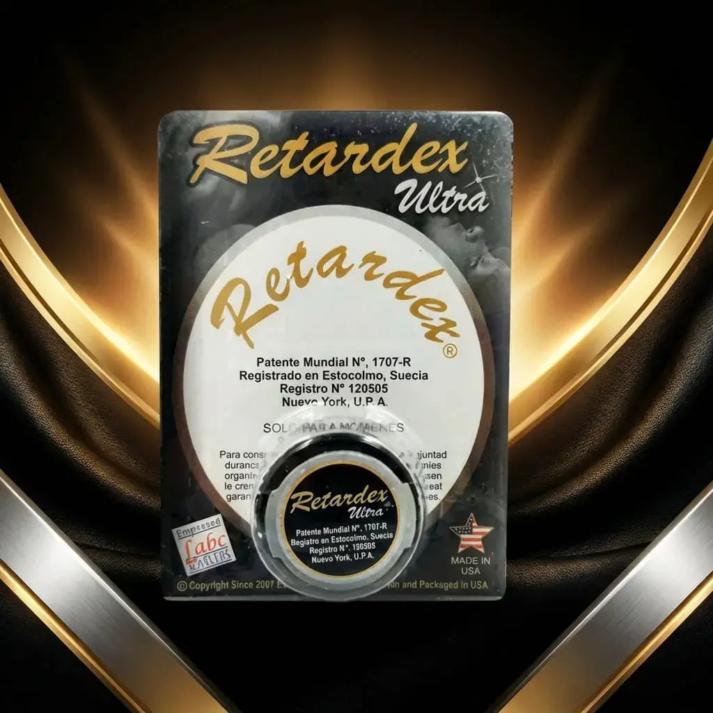 Crema retardante masculina Retardex 5 g de uso tópico. Diseñada para ayudar a prolongar el tiempo antes de la eyaculación. Uso externo.
