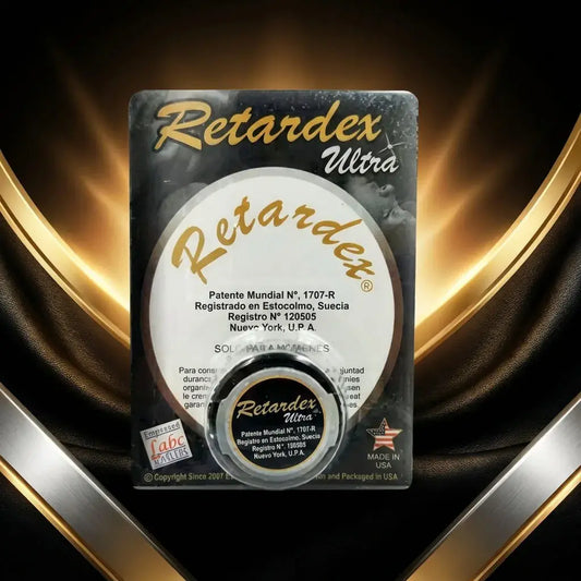 Crema retardante masculina Retardex 5 g de uso tópico. Diseñada para ayudar a prolongar el tiempo antes de la eyaculación. Uso externo.