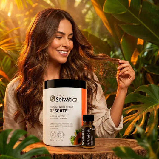 Dúo capilar para cabello maltratado que nutre, repara y devuelve suavidad y brillo, ideal para cabellos secos, tratados químicamente o sin vida.
