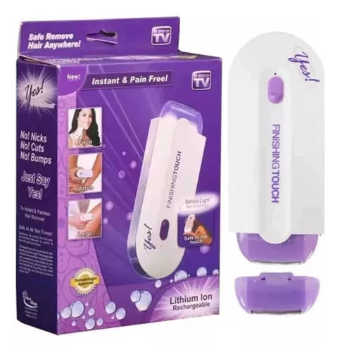 Depiladora eléctrica Yes Finish facial y corporal recargable, con cabezal pivotante, uso en seco, diseño inalámbrico, portátil y cepillo de limpieza incluido.