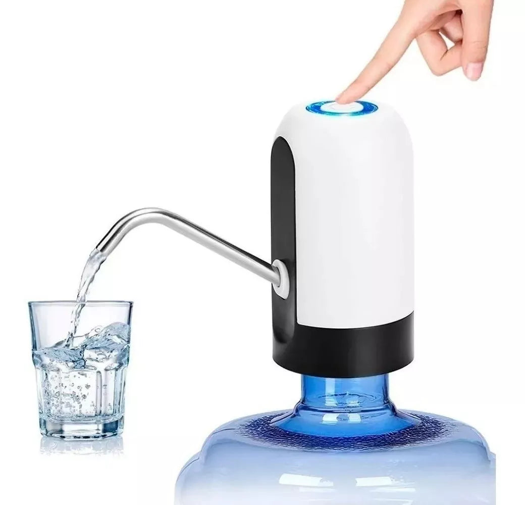 Dispensador de agua automático eléctrico USB para botellones de hasta 5 galones. Recargable, portátil, libre de BPA y fácil de usar en hogar, oficina, viajes y camping.