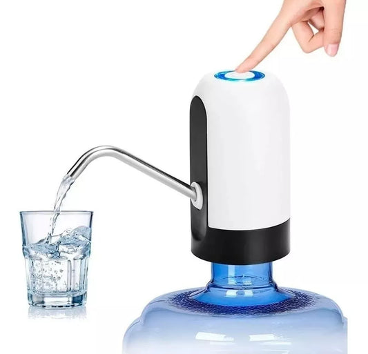 Dispensador de agua automático eléctrico USB para botellones de hasta 5 galones. Recargable, portátil, libre de BPA y fácil de usar en hogar, oficina, viajes y camping.