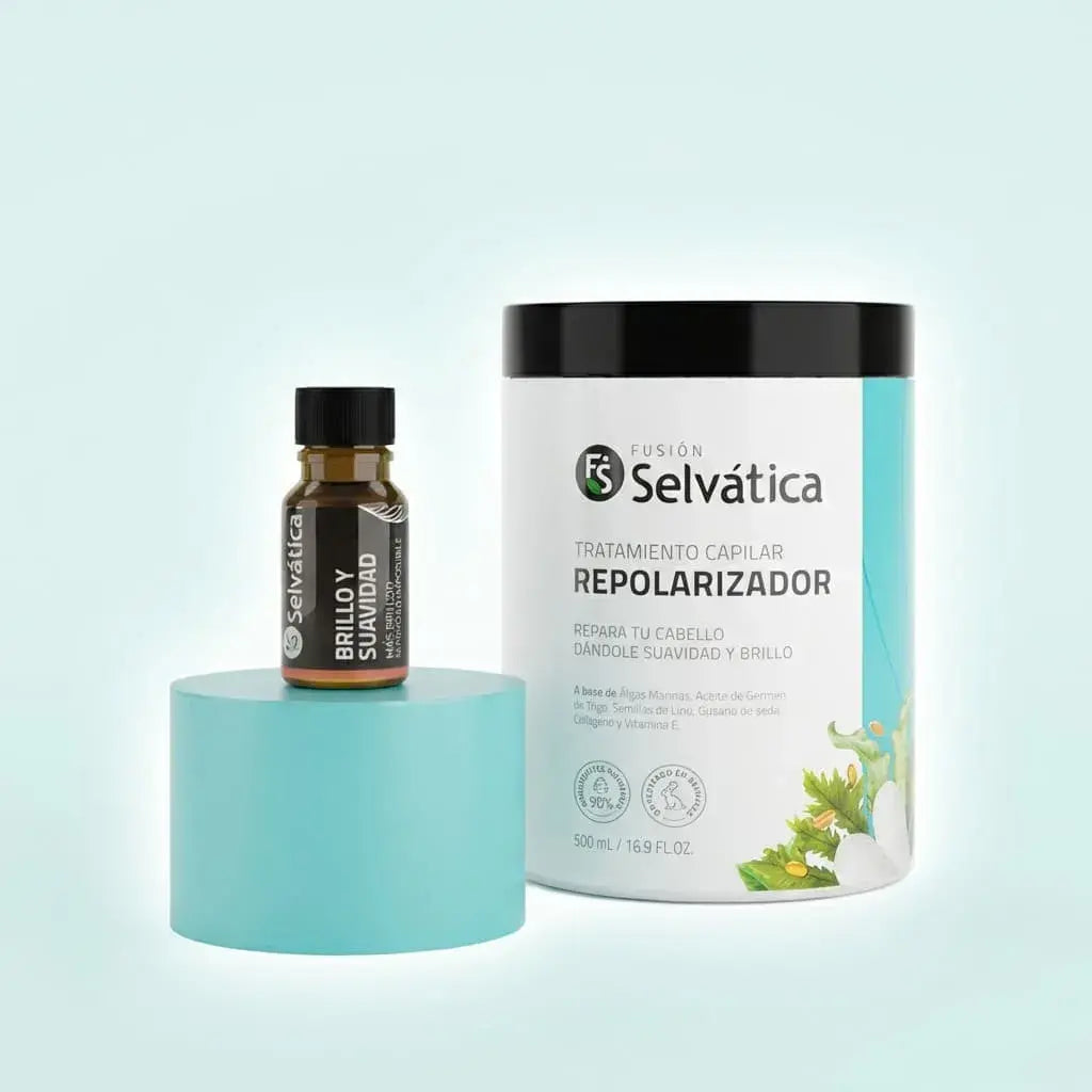 Duo repolarizador capilar para cabellos dañados y deshidratados. Ayuda a balancear el pH, restaurar la fibra capilar y devolver suavidad, brillo y movimiento natural. Ideal para reparación profunda.