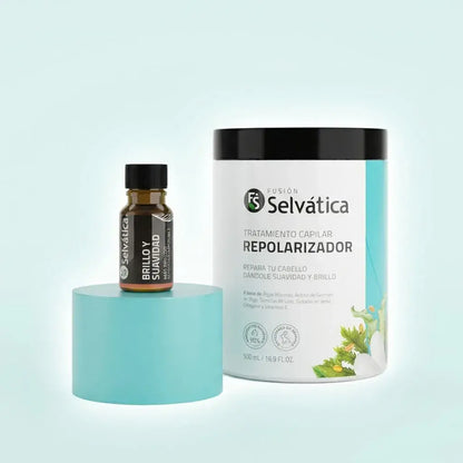 Duo repolarizador capilar para cabellos dañados y deshidratados. Ayuda a balancear el pH, restaurar la fibra capilar y devolver suavidad, brillo y movimiento natural. Ideal para reparación profunda.