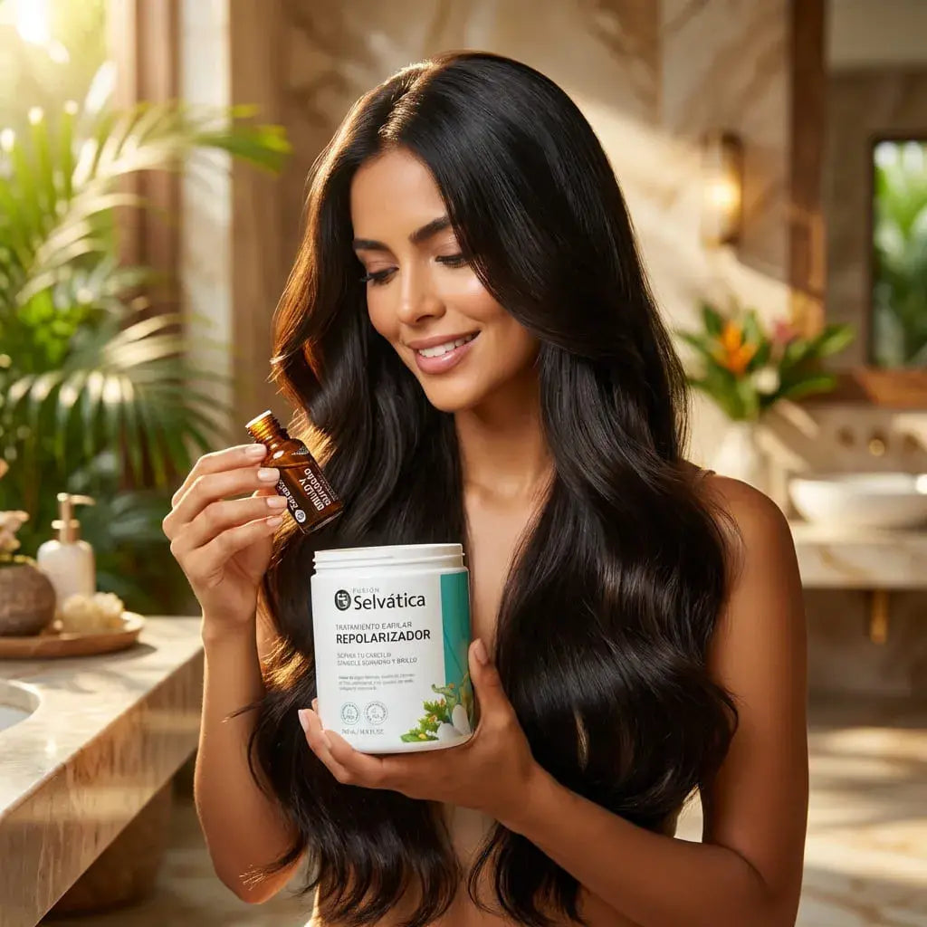 Duo repolarizador capilar para cabellos dañados y deshidratados. Ayuda a balancear el pH, restaurar la fibra capilar y devolver suavidad, brillo y movimiento natural. Ideal para reparación profunda.