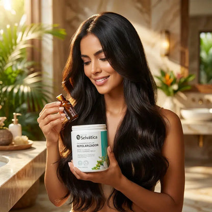 Duo repolarizador capilar para cabellos dañados y deshidratados. Ayuda a balancear el pH, restaurar la fibra capilar y devolver suavidad, brillo y movimiento natural. Ideal para reparación profunda.