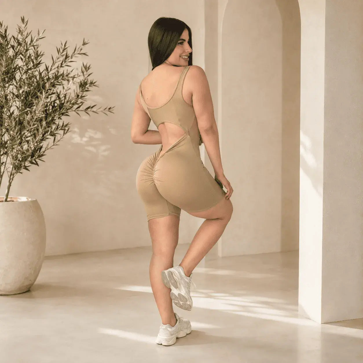 Compra enterizo esqueleto corto para mujer push up en supplex 320g, moldeador, cómodo y elástico, talla única S a L.