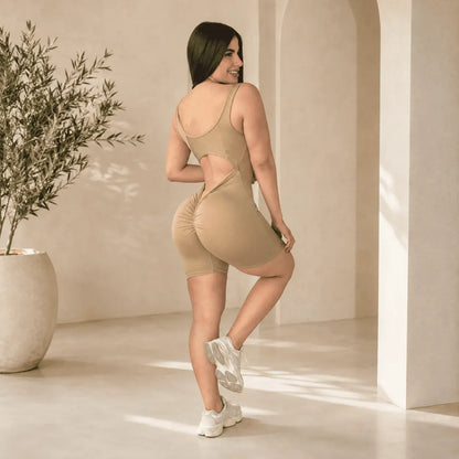Compra enterizo esqueleto corto para mujer push up en supplex 320g, moldeador, cómodo y elástico, talla única S a L.