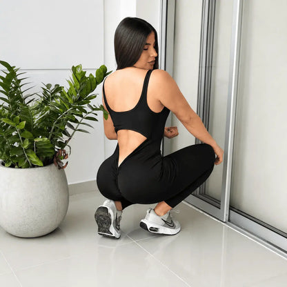 Enterizo largo esqueleto Auge para mujer, talla única adaptable de S a L, en tela suave, fresca y elástica. Ideal para uso diario, descanso y looks casuales.