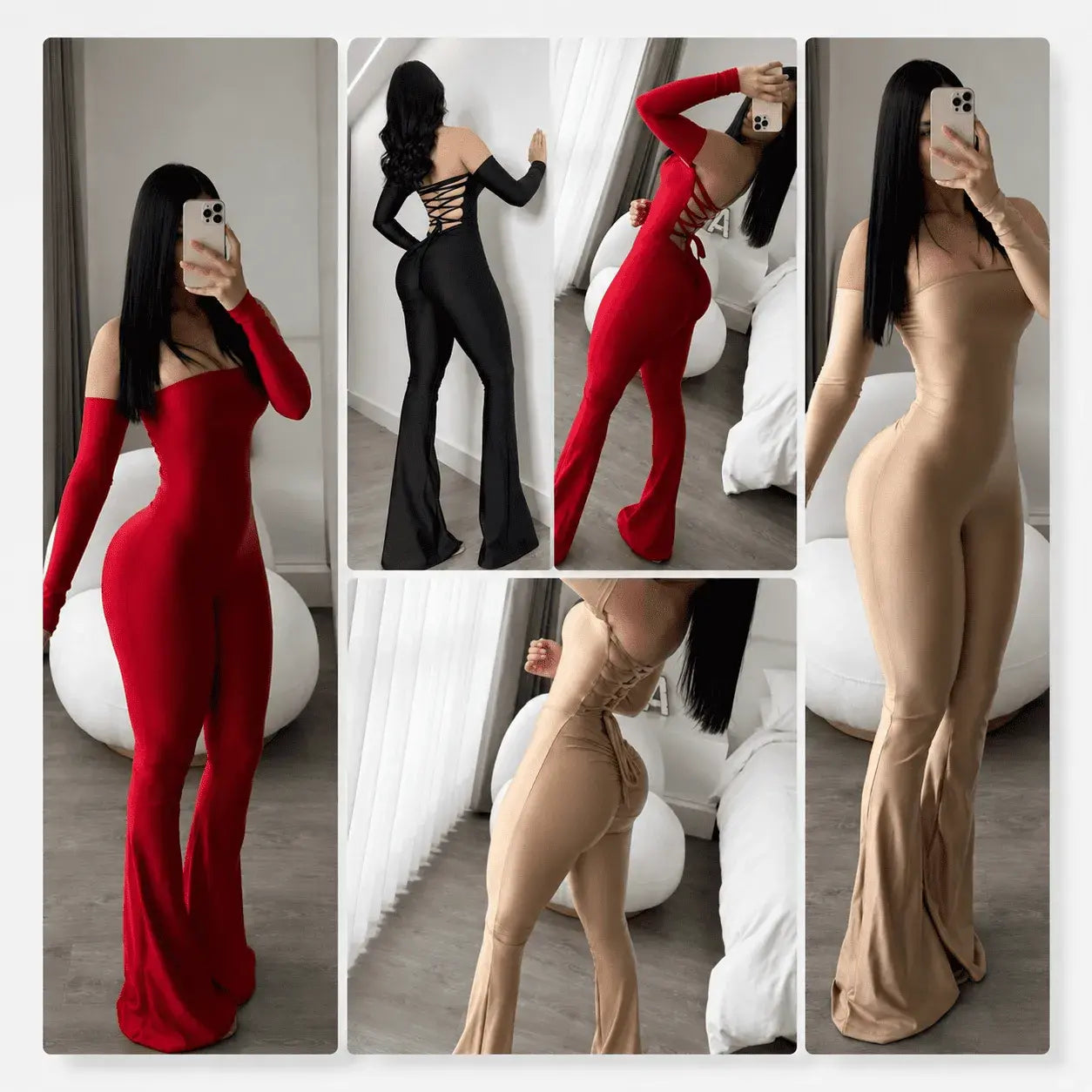 Compra enterizo para mujer Aitana en tela destellante, elegante y cómodo, con ajuste perfecto que estiliza la figura y realza la silueta.