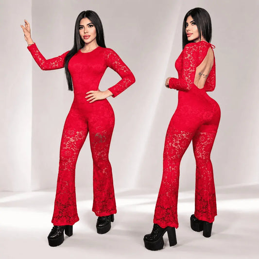 Compra enterizo para mujer en blonda elástica, ajustado al cuerpo con horma perfecta, disponible en tallas XS a XL y colores elegantes.