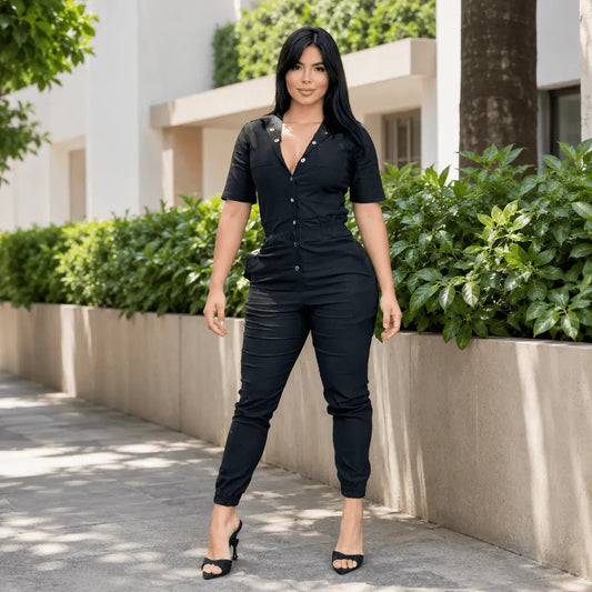 Compra enterizo para mujer Ref 0058J en bengalina licrada, moldeador y elegante, disponible en tallas S a XL con ajuste perfecto.