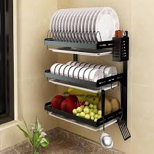 Escurridor de loza de pared 42 cm que ahorra espacio y mantiene la cocina organizada. Ideal para platos, vasos y utensilios.