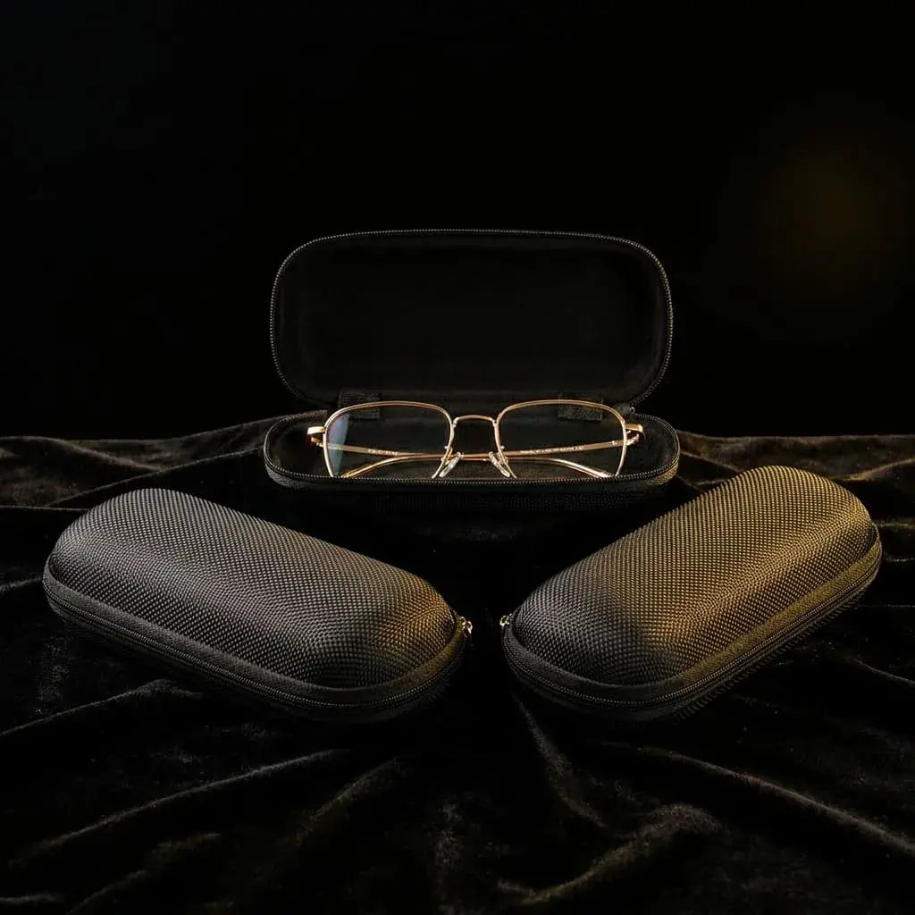 Estuche protector para gafas DROPS, compacto y resistente, ideal para lentes de lectura, gafas de sol, monturas, transporte y uso diario.
