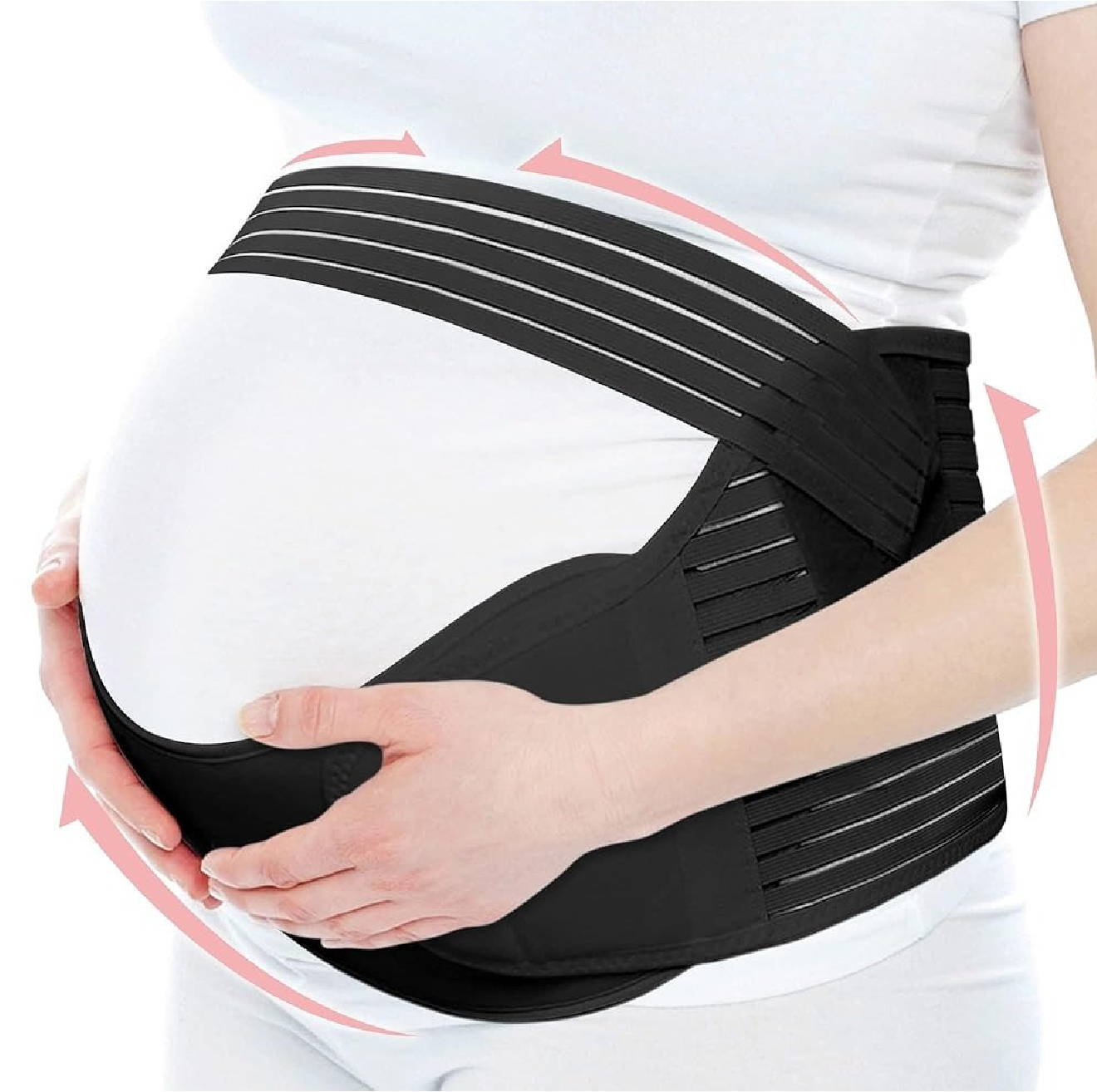 Faja soporte materno ajustable para embarazo, brinda comodidad y soporte lumbar y abdominal para uso diario.