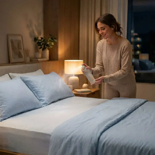 Fragancia aromatizante para ropa de cama de 250 ml, ideal para sábanas, almohadas y protectores de colchón. Disponible en seis fragancias.