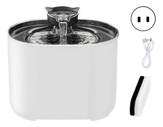 Fuente de agua automática para mascotas de 2.2 litros, con circulación continua, filtración aeróbica, funcionamiento silencioso, material libre de BPA y alimentación USB.