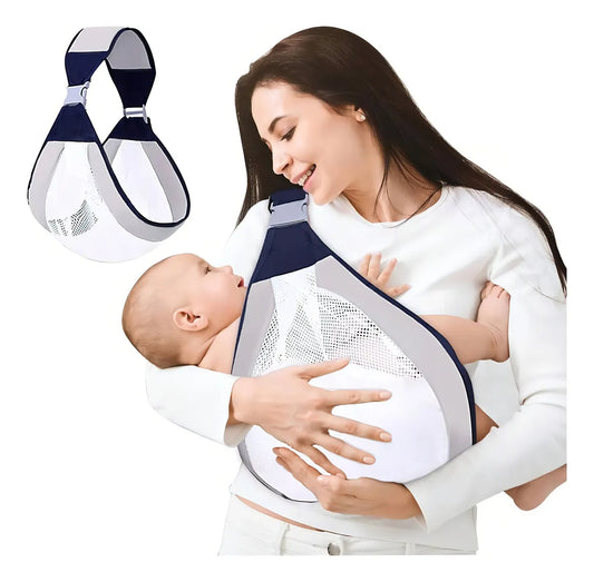 Fular portabebé ergonómico, transpirable y ajustable para recién nacidos. Cómodo, seguro y práctico, ideal para mantener al bebé cerca con manos libres en el día a día.