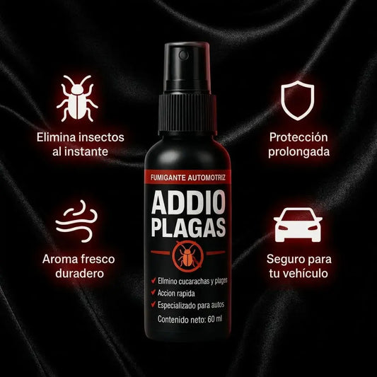 Fumigador para carro de 60 ml contra cucarachas, hormigas e insectos. Ayuda al control de plagas en el interior del vehículo y deja aroma fresco.